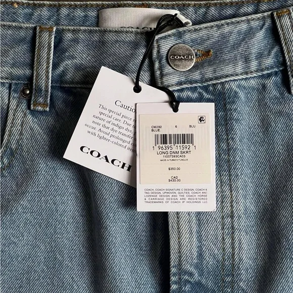 CM292 - Coach Long Denim Skirt - Picture 11 of 11